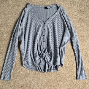 UO Waffle Knit Tie-Front Sweater